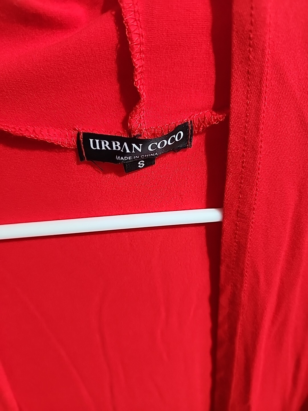 Urban Coco Ladies Size S Red Open Front 3/4 Sleeved Top image 3