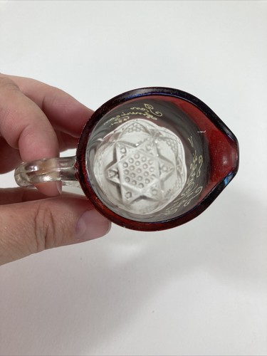 Pan American Exposition 1901 Glass Set Pitcher Creamer Cordial Ruby Red Etched - Picture 21 of 24