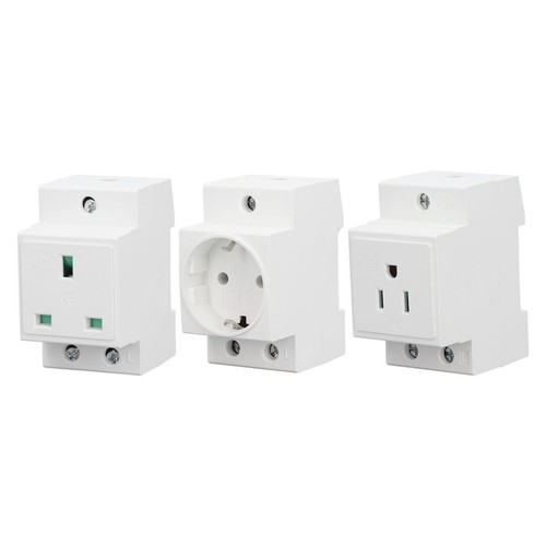AC DIN Rail Power Socket Built in Protective Contact Easy Installation for Home - Picture 6 of 21