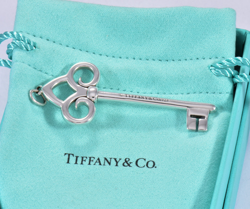 Tiffany & Co Silber groß 2,5" Fleur de Lis Schlüssel Anhänger für Halskette Armband - Bild 6 von 6