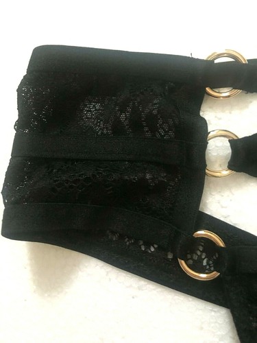 Victorias Secret Very Sexy Black Snake Lace O-Rings High Waist Thong Size S NWT - Picture 5 of 8