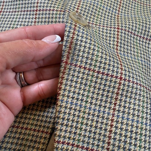 HAROLD POWELL Wool Silk Blend Blazer Sport Coat Suit Jacket Houndstooth 44R - Picture 5 of 11