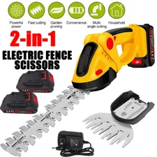 Cordless Electric Mini Hedge Trimmer 2 in 1 Brush Grass Cutter Shears for Garden