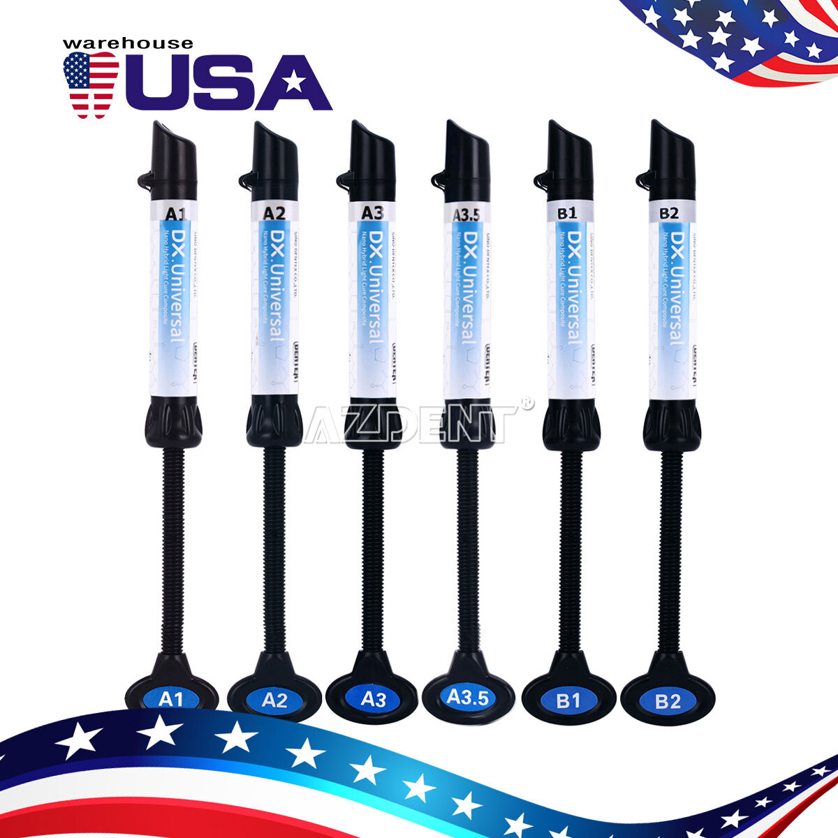 Dentex Dental Light Cure Composite Resin - 4g Syringe In Shades A1, A2, A3, A3.5, B1