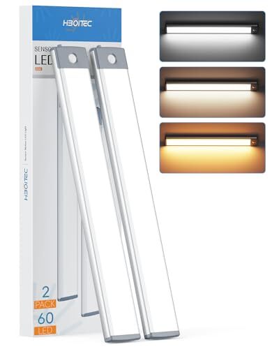 60 LED Under Cabinet Lightings, Stepless Dimming Motion 12.6inch-60LED 2 Pack