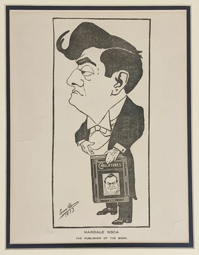 ANTIQUE Drawing Print Hand-Drawn Sketch by ENRICO CARUSO 1913 NYC OPERA SISCA - Photo 2 sur 7