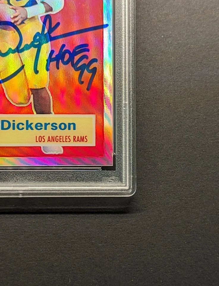 ERIC DICKERSON Auto 2010 eTopps 1956 Tribute Refractor PSA Authenticated SP /799 - Image 4 of 4