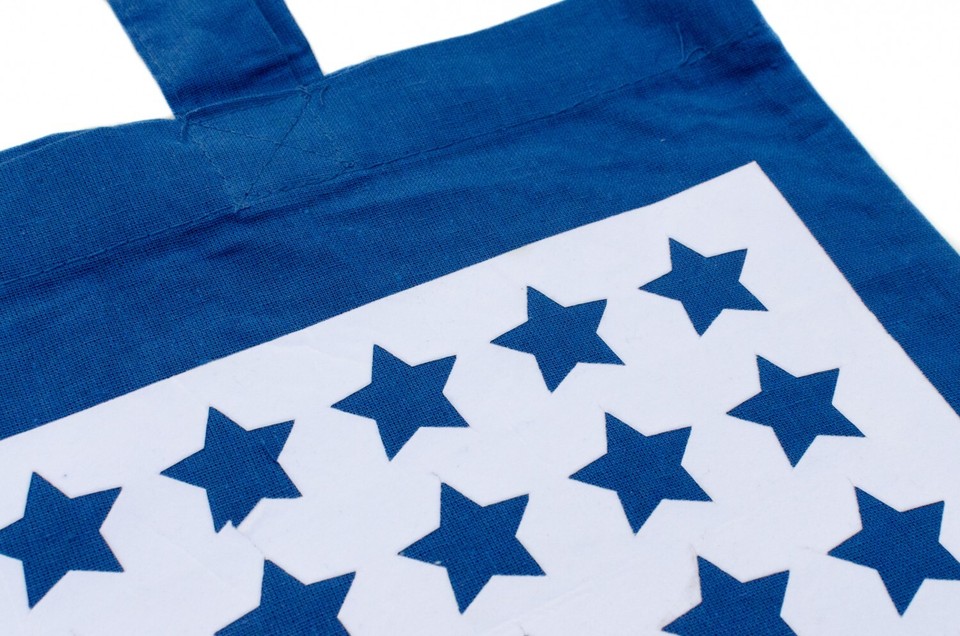 Cotton Tote Bag Jute Bag Pouch Miniblings Blue Smooth Stars White Star