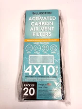 Luxoton Activated Carbon 4x10 Air Vent Filters For House Registers 20 Pack