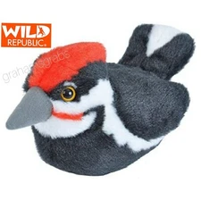 PILEATED WOODPECKER Audubon REAL BIRD CALL WILD REPUBLIC PLUSH STUFFED ANIMAL