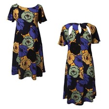 ANTHROPOLOGIE ($138) Flutter Sleeve Floral Cut-Out Silk Blend Dress M