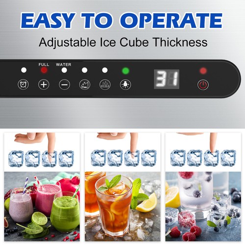 Commercial Ice Cube Maker & Ice Crusher Combo for Bar Restaurant and Home - Picture 5 of 13