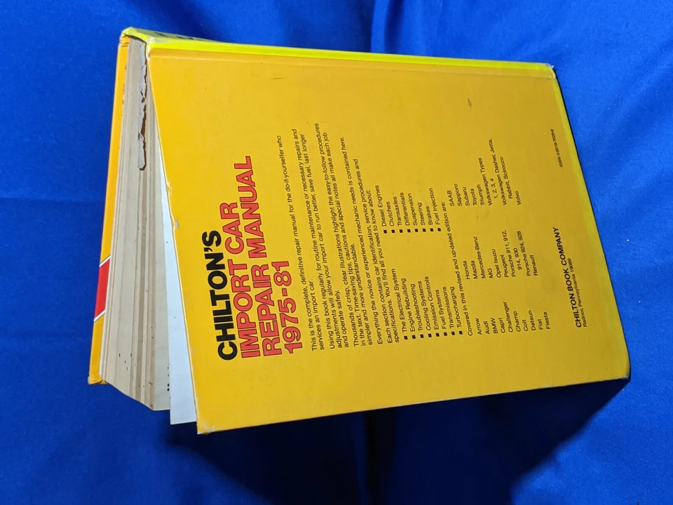 Manual de reparación de automóviles de importación de Chilton 1975-1981 tapa dura #7029 BMW Honda Mazda etc. Foto 3 de 4