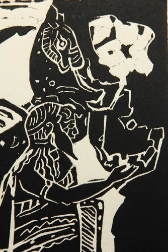 U. RAFETZEDER-LACH (*1917), Antiker Grieche, 1969, Linolschnitt Realismus - Bild 3 von 5