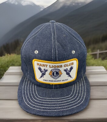 1985 Hart Lions Club Pheasant Hunt Denim SnapBack Made In USA Delong H85