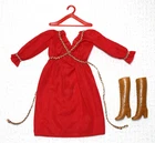 Vintage 1979 Barbie Fashion Collectibles Red Dress #1425 w/ Brown Squishy Boots