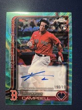 2025 Kristian Campbell Topps Chrome (RC) Auto #RA-KC Aqua Wave /199