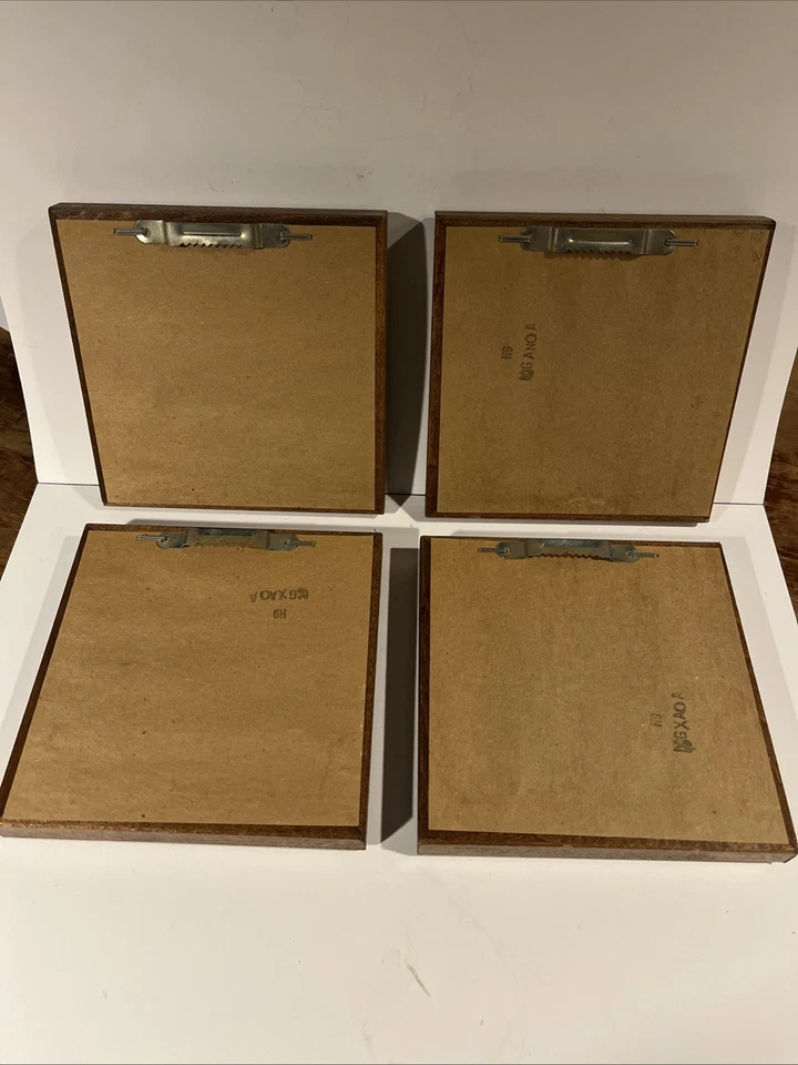 VTG Country Style Floral Prints Set Of 4, 5.25” Square, Wall Mount, Wood Framed - Image 2 of 4