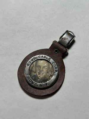 Rome Cable corp Rome New york Employee vernacular Photo ID Antique badge pin