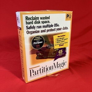 Vintage 1997 Partition Magic 3.0 Software Disc, Guide Key In Sealed Box /Flaw #2