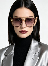 GUCCI GG1957SA 003 Sunglasses 58 17 145 Gold Aviator Pink Gradient Women Shades