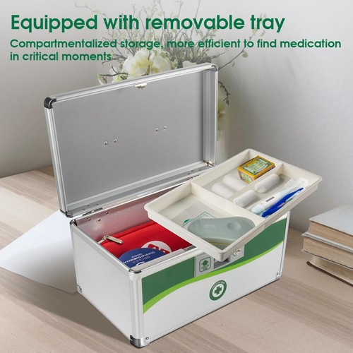 Small Lockable Medicine Box with Keys Aluminum Safe 10x6.9x6.9 - Picture 6 of 7