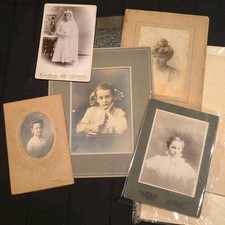 LOT of 12 Antique Photos 1800s 1900s CABINET CARDS Cute Child Teenage Girl Boy