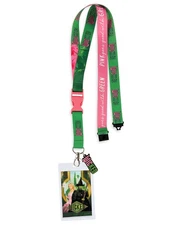 Wicked Brakeaway Lanyard Elphaba Glinda Badge ID Holder With 1 1/2" Rubber Charm