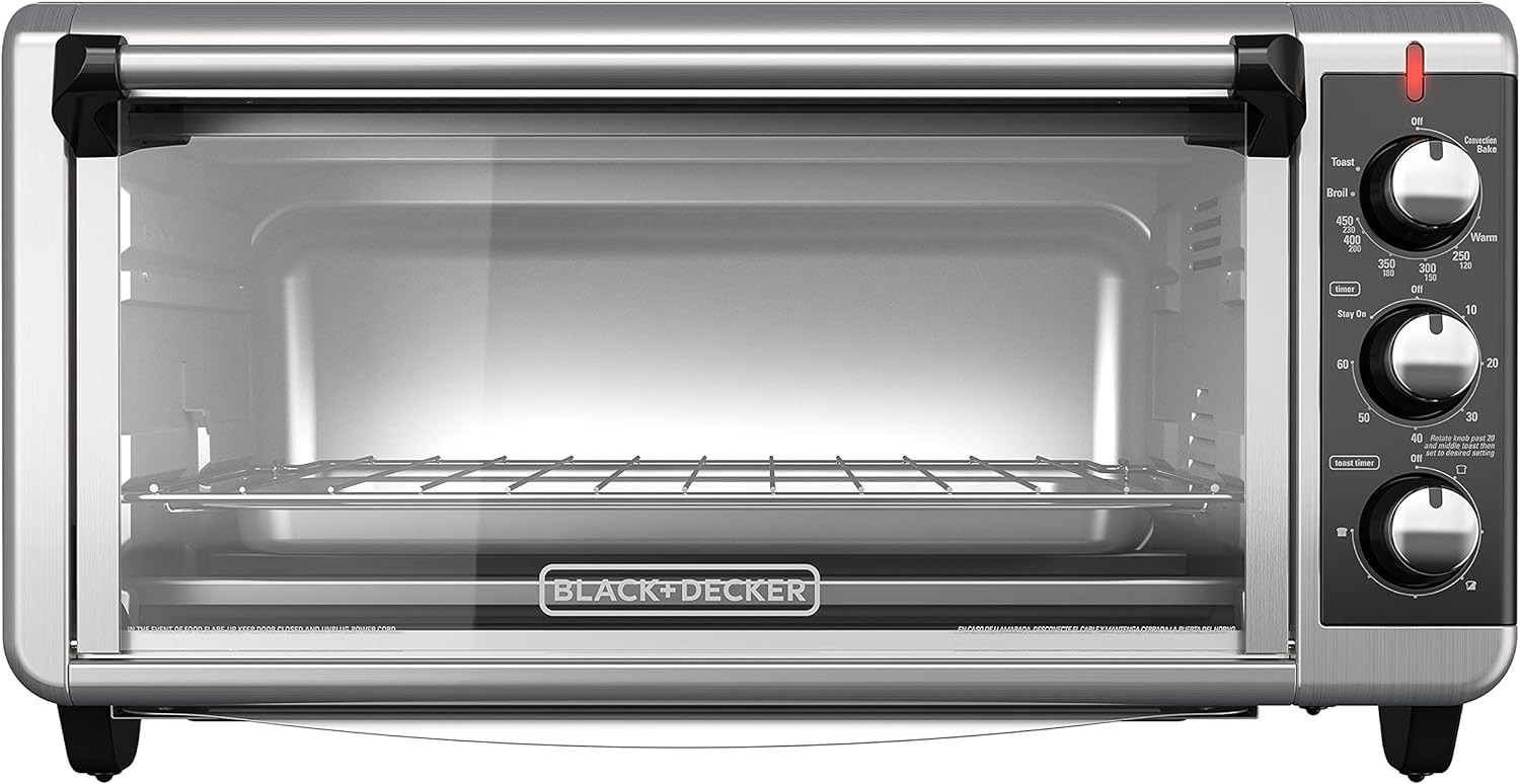 8-Slice Extra Wide Convection Toaster Oven Fits 9x13 Pans and 12-Inch Pizza