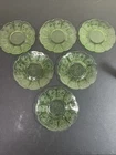 Jeannette Cherry Blossom Green Uranium Depression Glass Plates 6” Set of 6 VTG