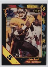 1991 Wild Card Draft 5 Stripe Jake Reed #141 Rookie RC 0q3. rookie card picture