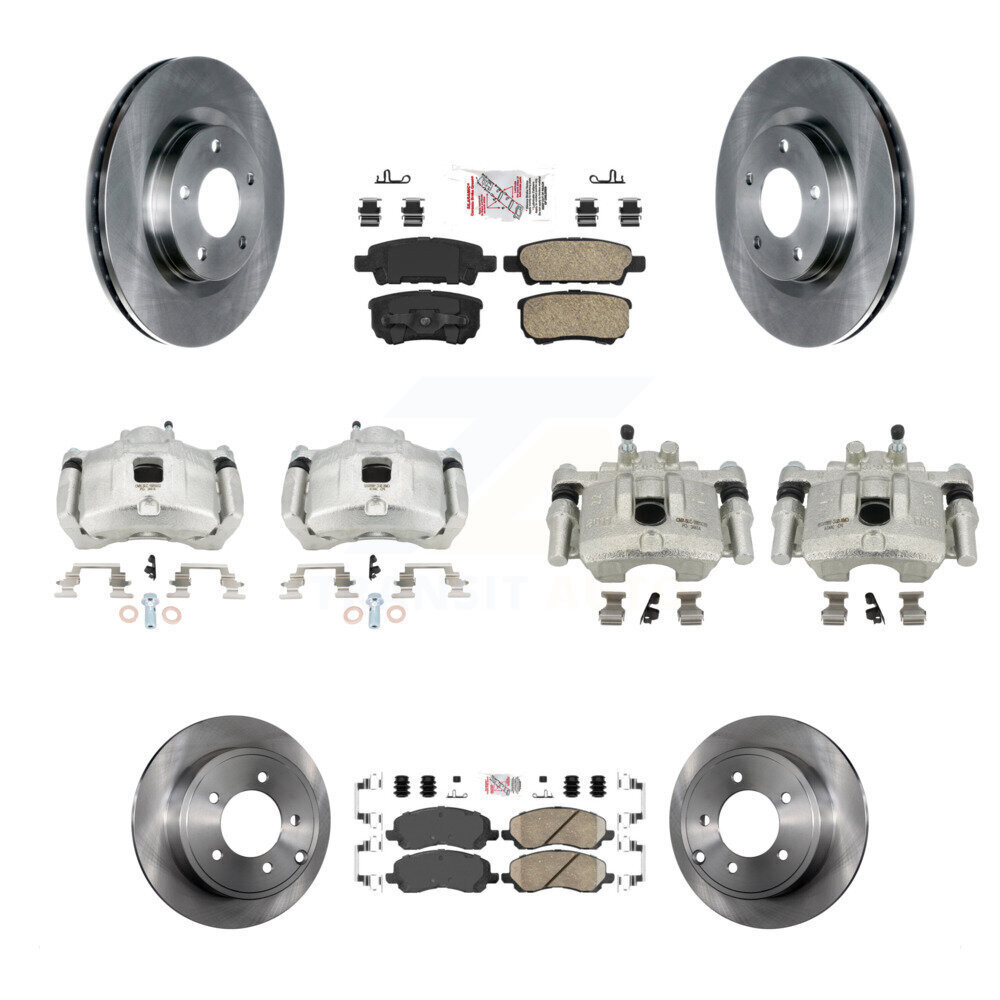 Front & Rear Brake Caliper Rotor Ceramic Pad Kit 10Pc Jeep Patriot