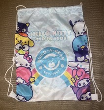 Build A Bear Hello Kitty  Friends Sanrio Blue Drawstring Bear Holder Bag