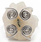 Natural Solar Quartz Eye 925 Solid Sterling Silver Ring Sz 8,  — photo 1