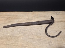 18thC wrought iron wall spike for hanging lamp or other lighting folk art