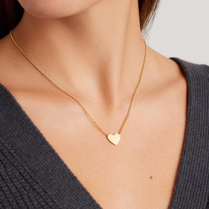 Authentic GORJANA Bespoke 18k Gold Plated Wilder Heart Engraved Chain Necklace "Aspen" $95