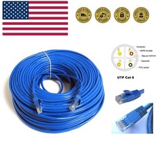 150ft Blue RJ45 Ethernet LAN Network Internet Computer Patch Solid Wire 23 AW...