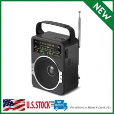 Portable AM FM Radio, Bluetooth 5.0 Radios 5 Watts Loud Speaker,Fm Radio Built-I