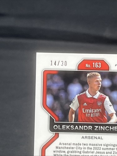Oleksandr Zinchenko Panini Red Prizm #’d /30 No.163 Arsenal - Picture 6 of 9