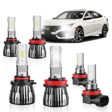 6PCS Civic High Low Beam Fog Light Bulbs Combo Compatible with Honda Civic Se...