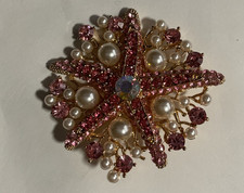 Unique Starfish Brooch Pin Pendant Rhinestone Crystal EE06412
