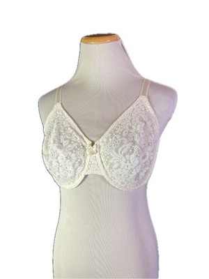 Wacoal Size 36DD White Halo Lace Underwire Bra Unlined 65149