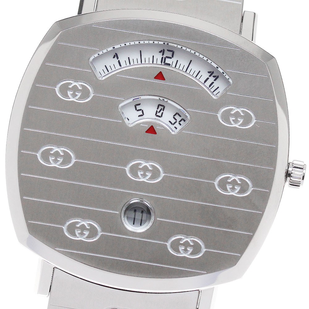 GUCCI 157.3 YA157410 Grip Date Quartz Men's Watch with Box & Card 861344 Pre-Owned