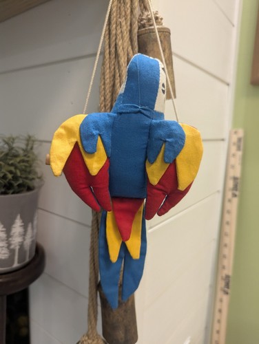 Hanging Macaw Parrot, Angelitos Vintage Plush Stuffed El Salvador Bird - Picture 20 of 20