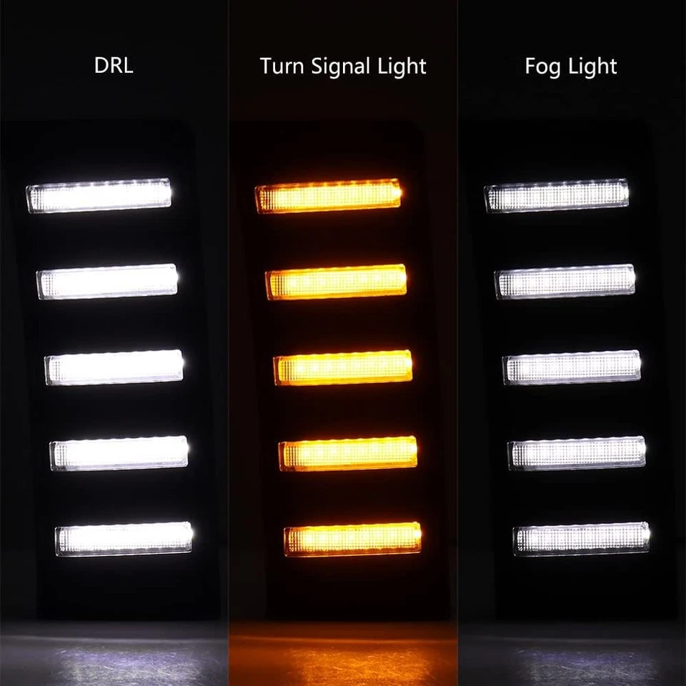 Par de luz de neblina de LED para Toyota Tundra 2022-2025 luz de circulação diurna seta - Imagem 4 de 4