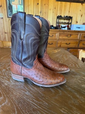 Tecovas The Wyatt Size 10 D Ostrich Skin Cowboy Boots