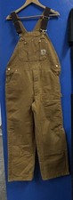 VTG Carhartt Bib Overall Mens 38x30 Duck Quilted Lined Outdoor Workwear BRN R02