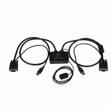 StarTech 2 Port USB VGA Cable KVM Switch USB Powered with Remote Switch SV211USB