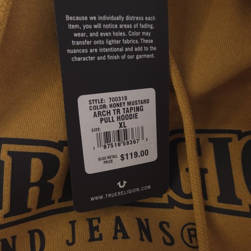 Suéter con Capucha True Religion Arch Taping Honey Mstand Para Hombres XL - Imagen 9 de 10