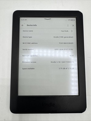 Amazon Kindle 10th Gen 2019 6 inch WiFi Audible 4GB J9G29R - READ!!